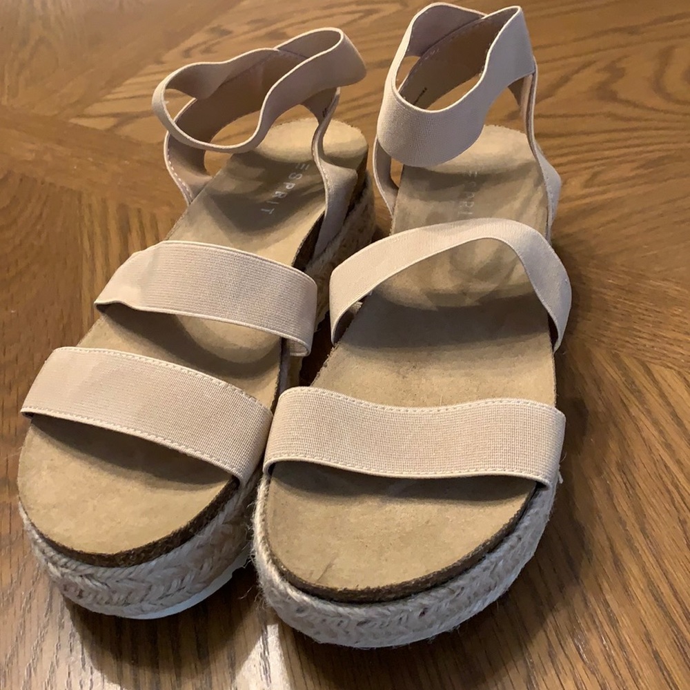 Women’s Esprit Gigi TAN Platform Espadrille Shoes Size 10M